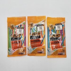 Bic Xtra‎ Strong Mechanical Pencils Colorful #2 Thick Point .9mm Lot Of 3 New